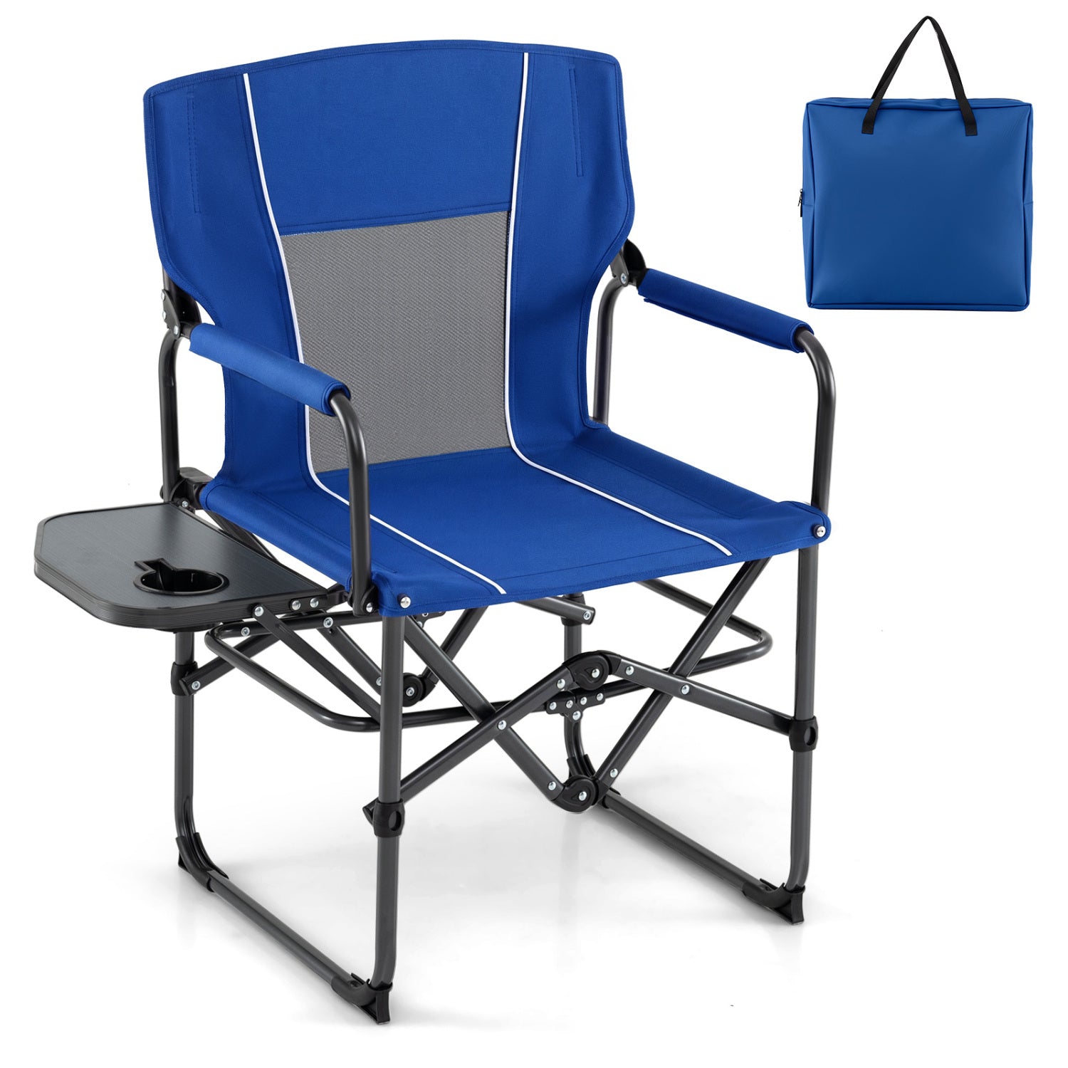 Folding Camping Chair with Side Table & Cup Holder – product view 2