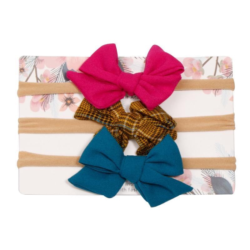 Baby Girl Elastic Bow Headband Set