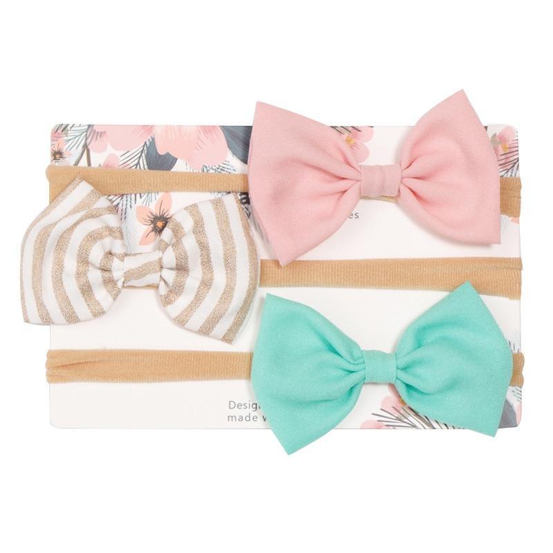 Baby Girl Elastic Bow Headband Set