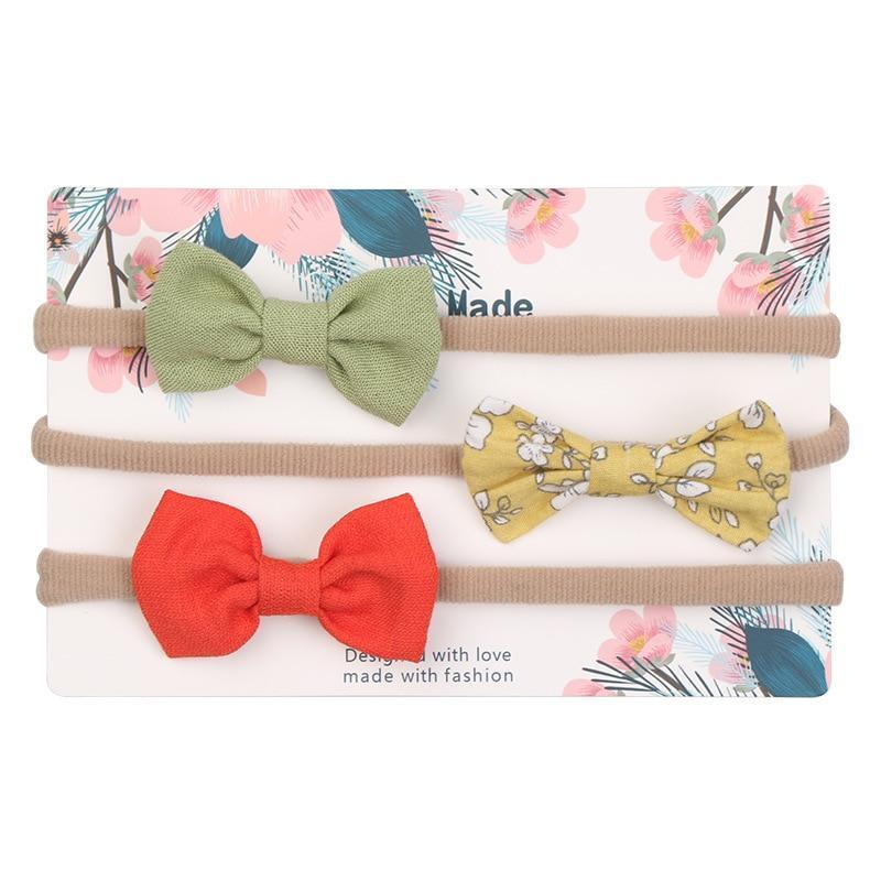 Baby Girl Elastic Bow Headband Set