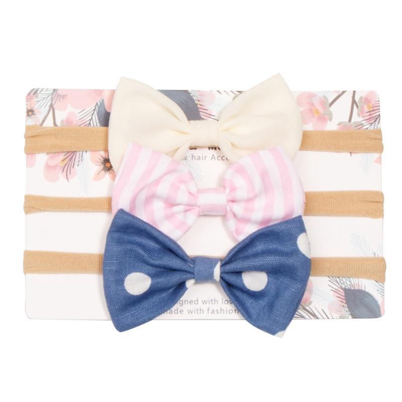 Baby Girl Elastic Bow Headband Set