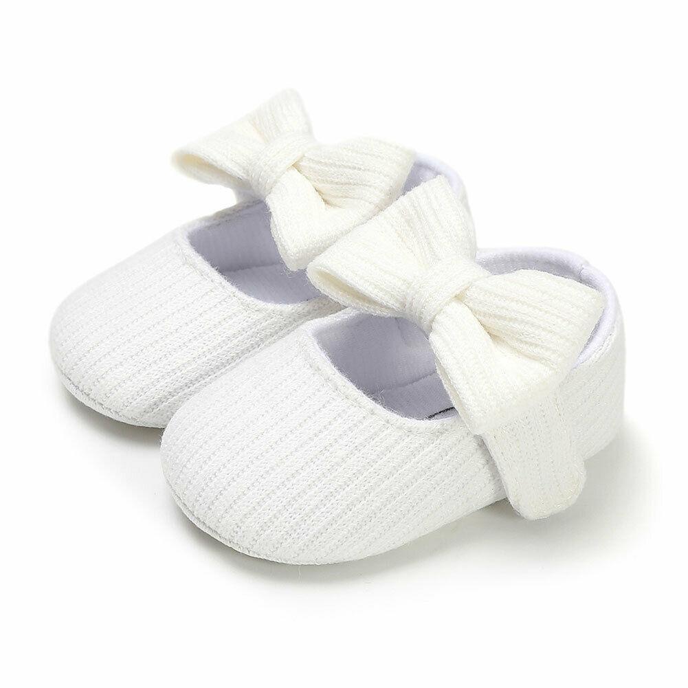 Bowknot soft-sole baby girl first walker shoes