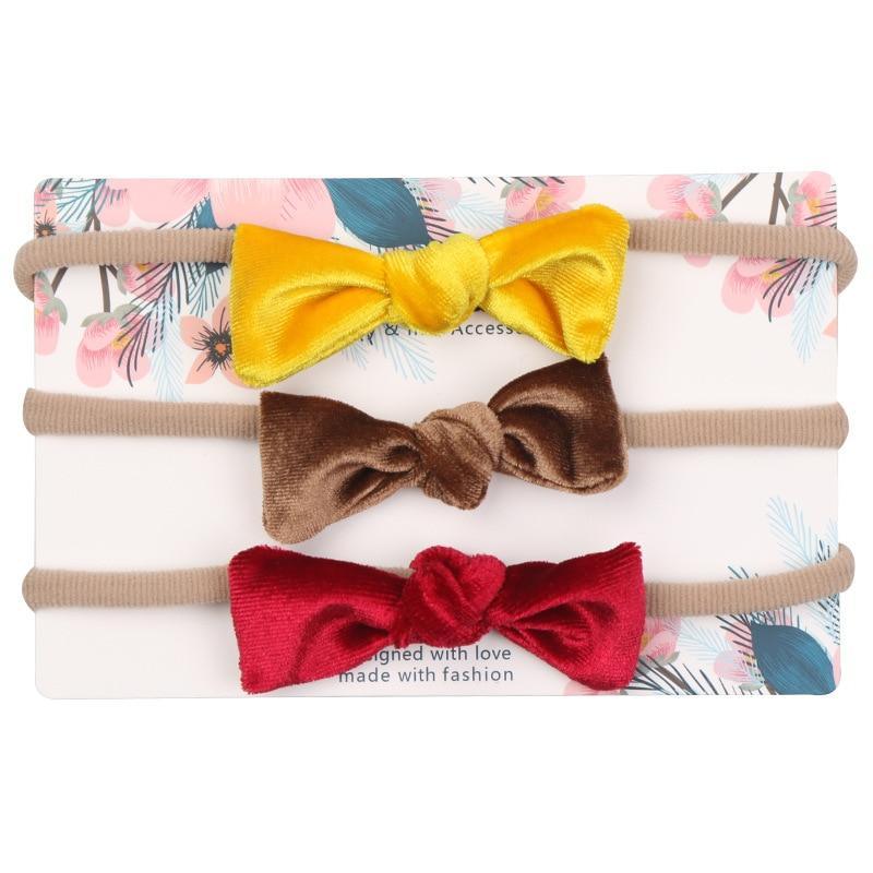 Baby Girl Elastic Bow Headband Set