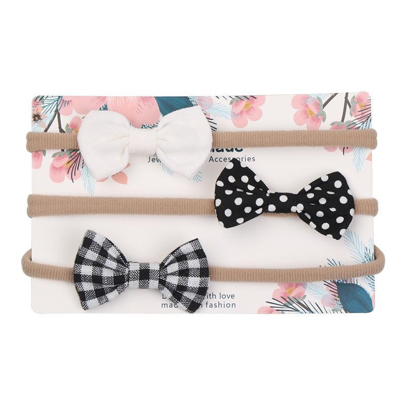 Baby Girl Elastic Bow Headband Set