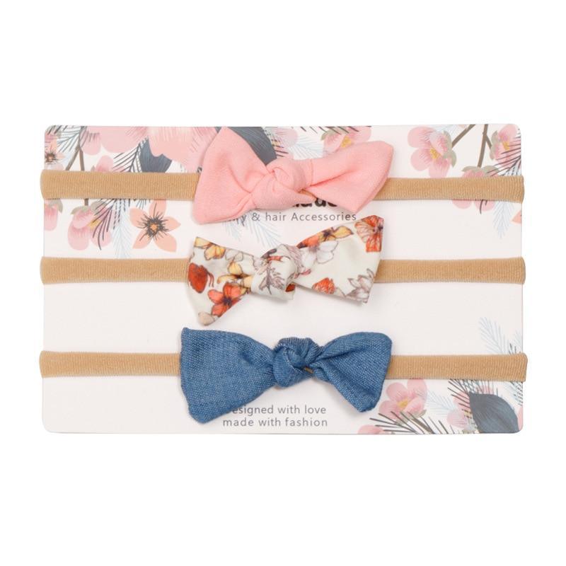 Baby Girl Elastic Bow Headband Set