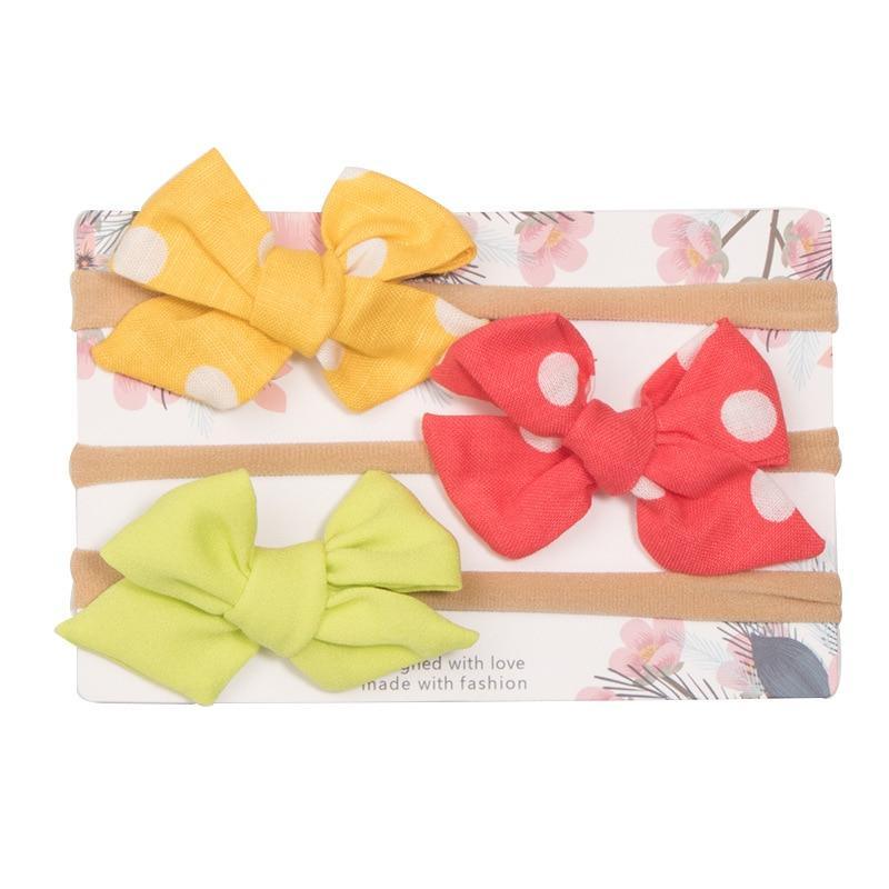 Baby Girl Elastic Bow Headband Set