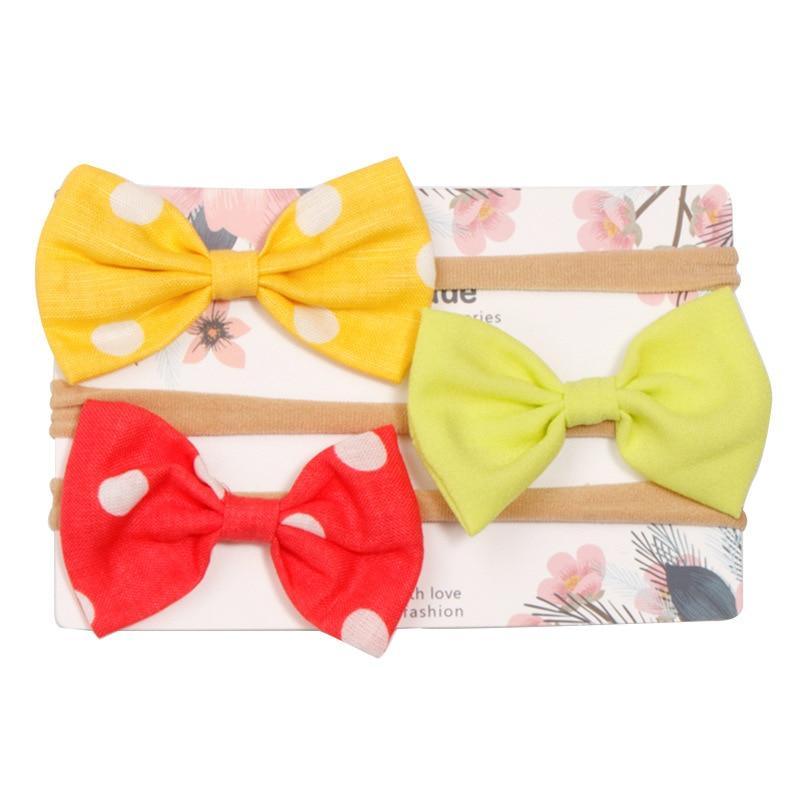 Baby Girl Elastic Bow Headband Set