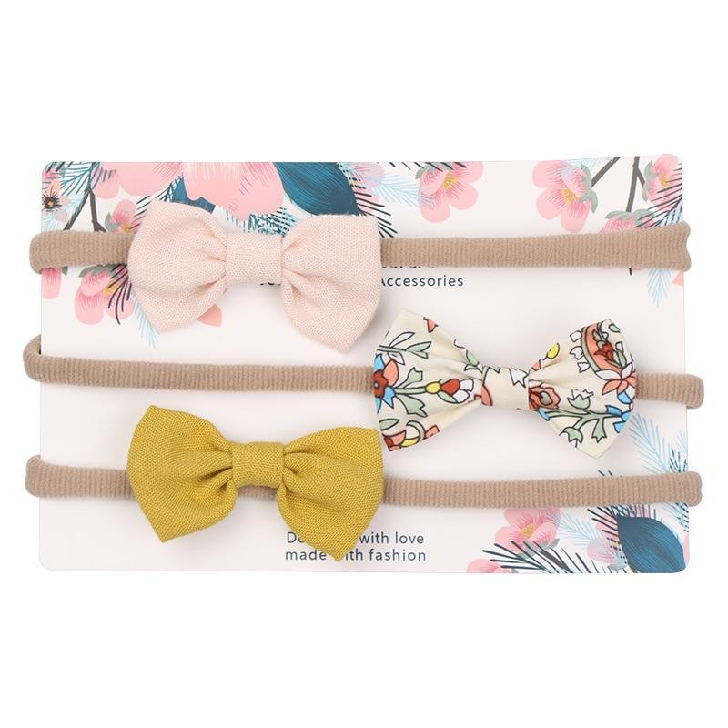 Baby Girl Elastic Bow Headband Set