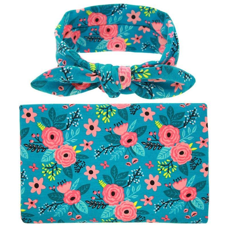 Floral Newborn Wrap & Headband Set