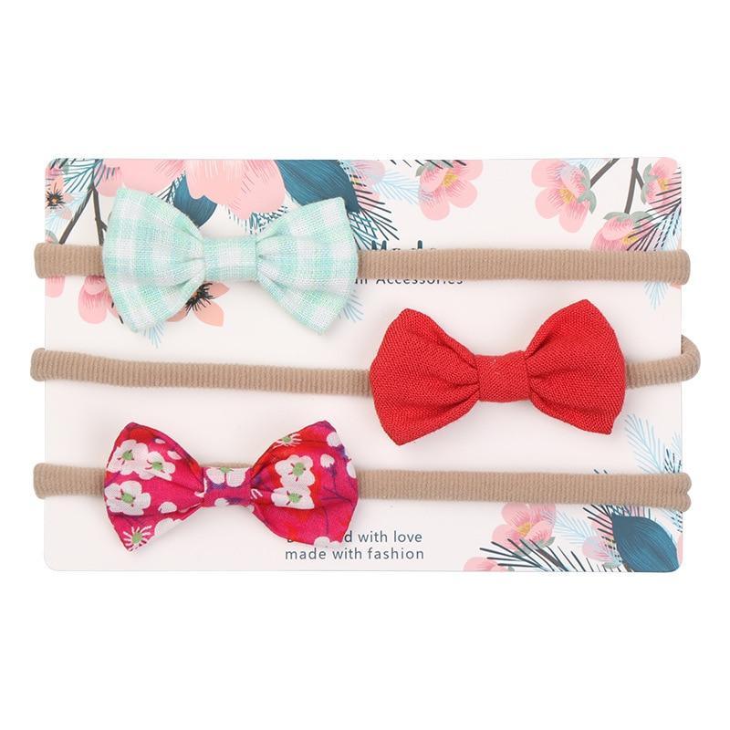 Baby Girl Elastic Bow Headband Set
