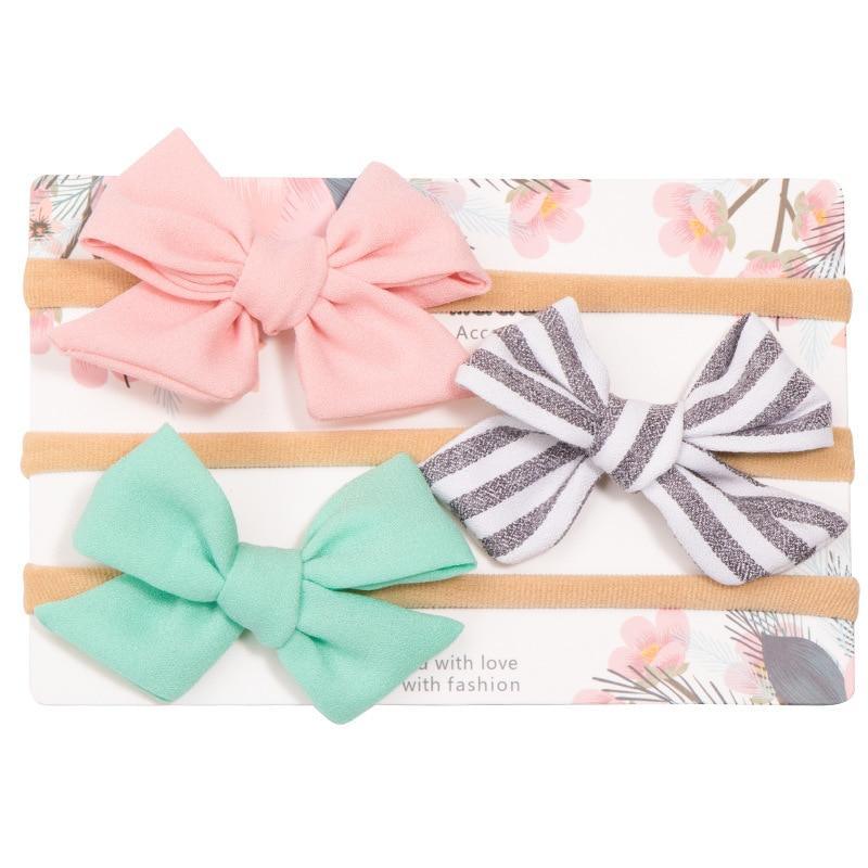 Baby Girl Elastic Bow Headband Set