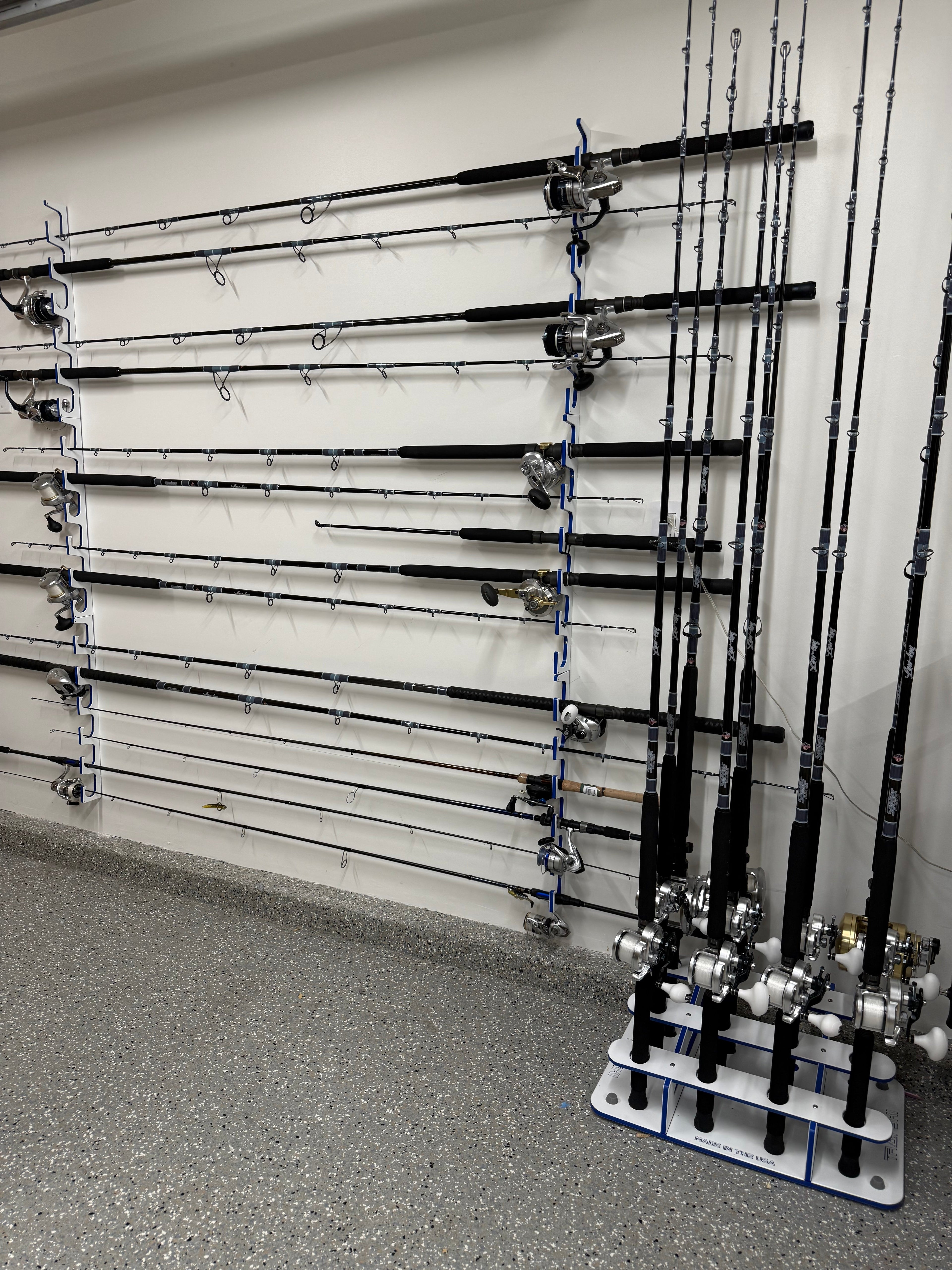 TRAPSKI Premium Fishing Rod Rack – Wall, Ceiling or Boat Mount