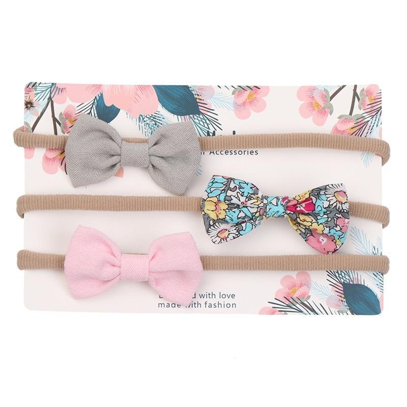 Baby Girl Elastic Bow Headband Set