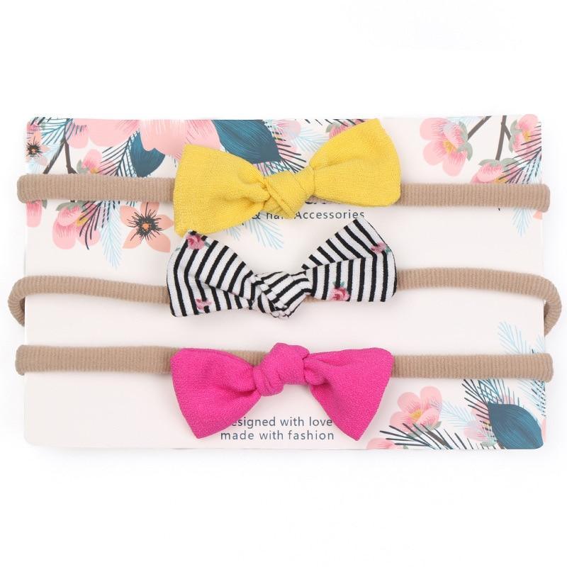 Baby Girl Elastic Bow Headband Set