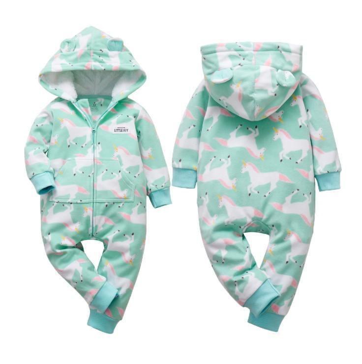 Cozy Fleece Animal Baby Romper – product view 5