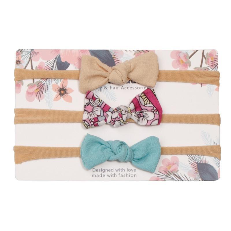 Baby Girl Elastic Bow Headband Set