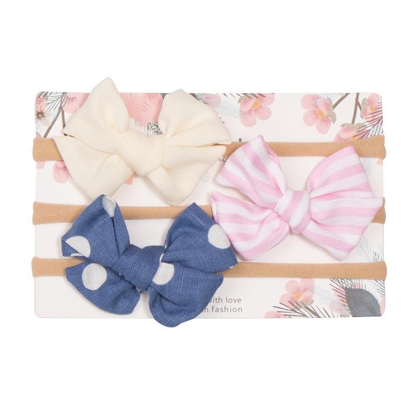 Baby Girl Elastic Bow Headband Set