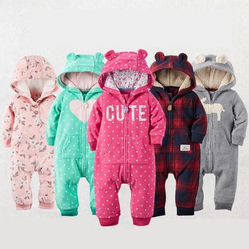 Cozy Fleece Animal Baby Romper – product view 1