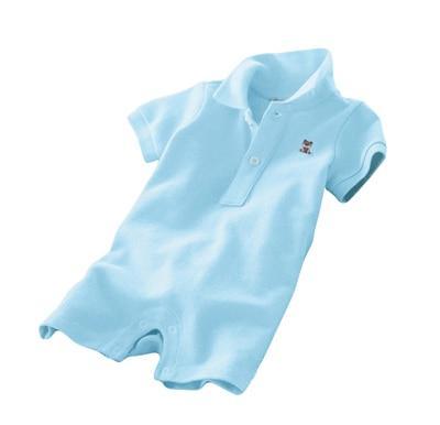 Cotton-Blend Baby Short Romper