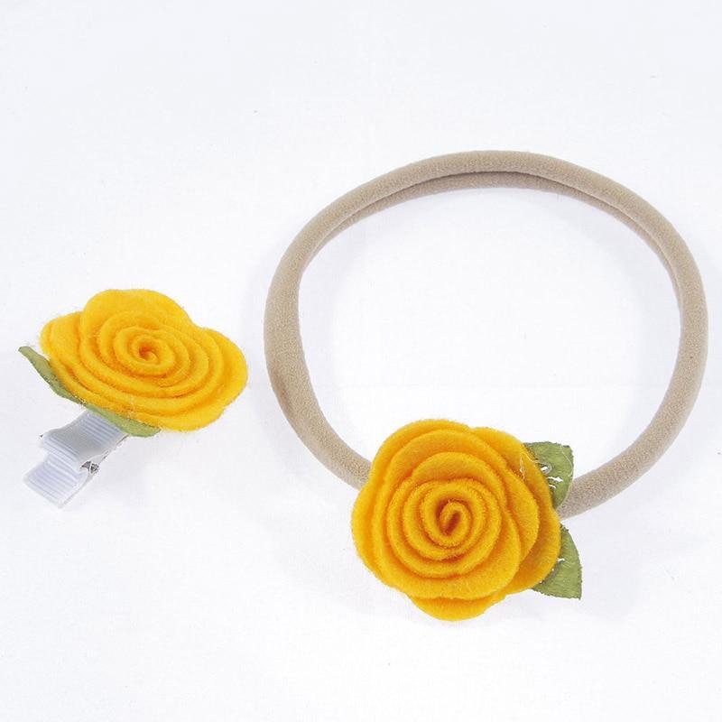 Flower Headband & Hair Clip Set