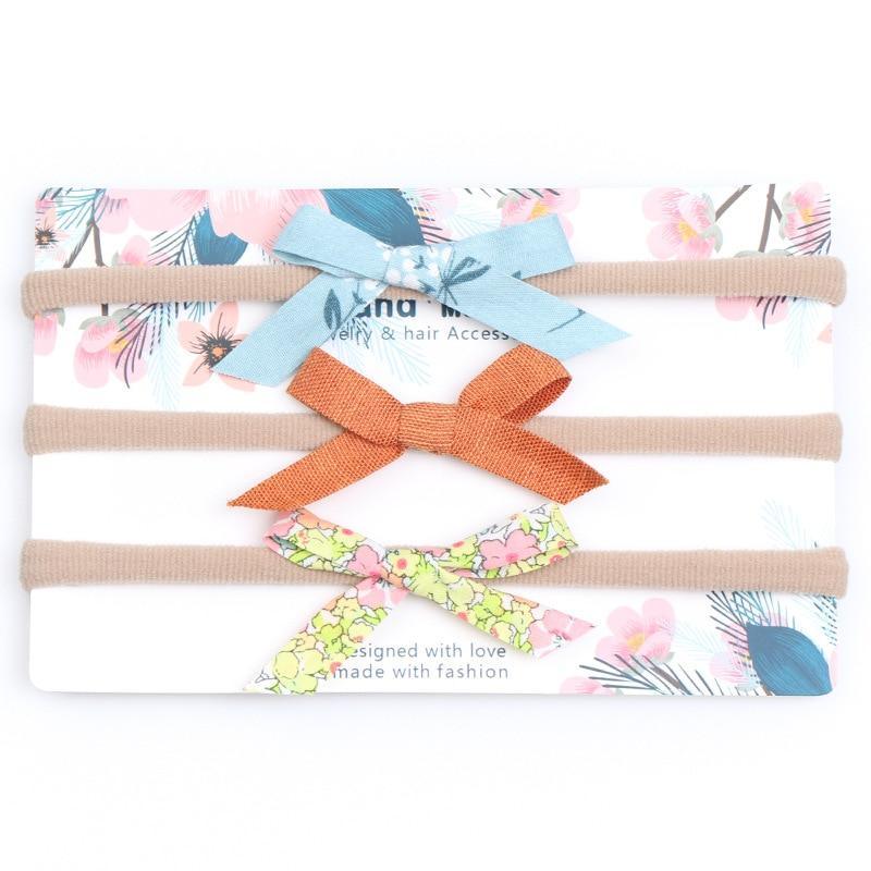 Baby Girl Elastic Bow Headband Set