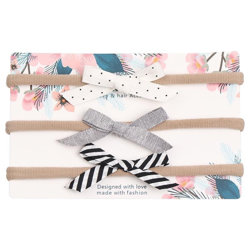Baby Girl Elastic Bow Headband Set