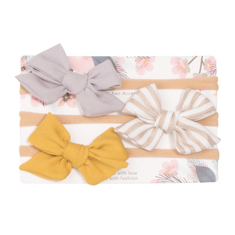 Baby Girl Elastic Bow Headband Set