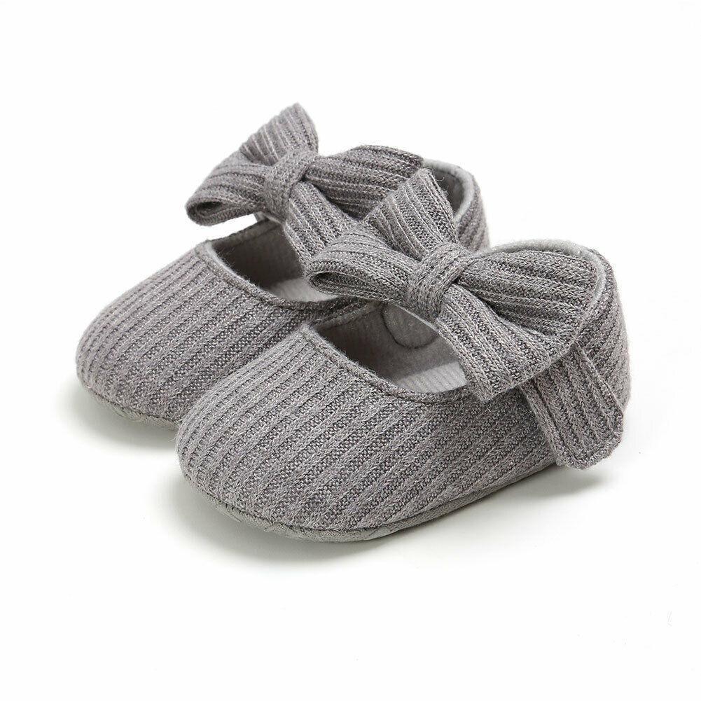 Bowknot soft-sole baby girl first walker shoes