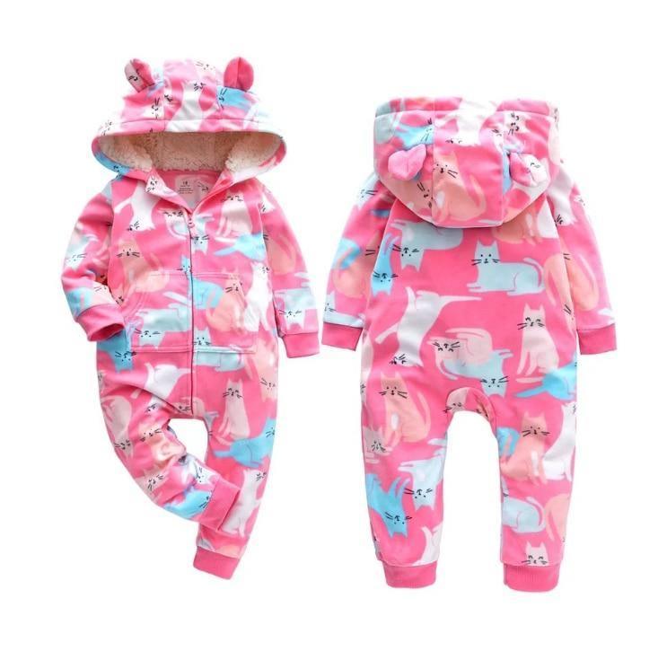 Cozy Fleece Animal Baby Romper – product view 6