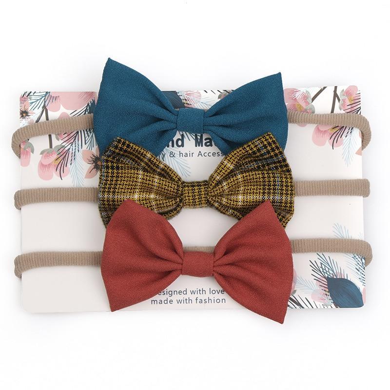 Baby Girl Elastic Bow Headband Set