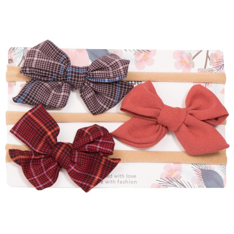Baby Girl Elastic Bow Headband Set