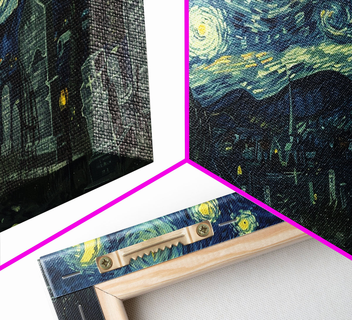 Haunted Graveyard Starry Night Framed Canvas Print