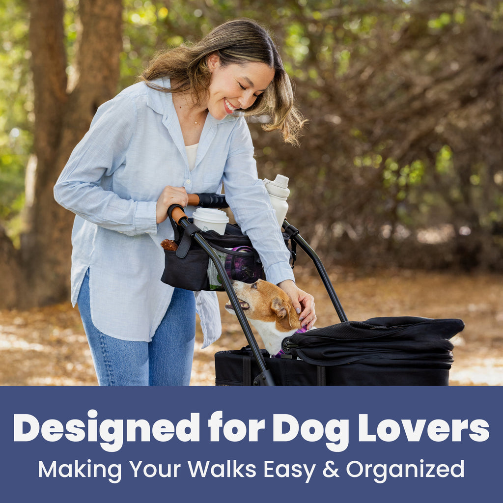Dog Stroller Caddy Organizer with Cup Holders