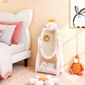 Kids Full Length Mirror with Rotatable Design and Shelf