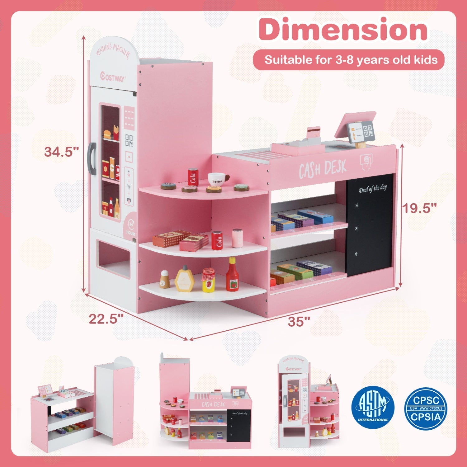 Kids Grocery Store Playset with Cash Register & POS