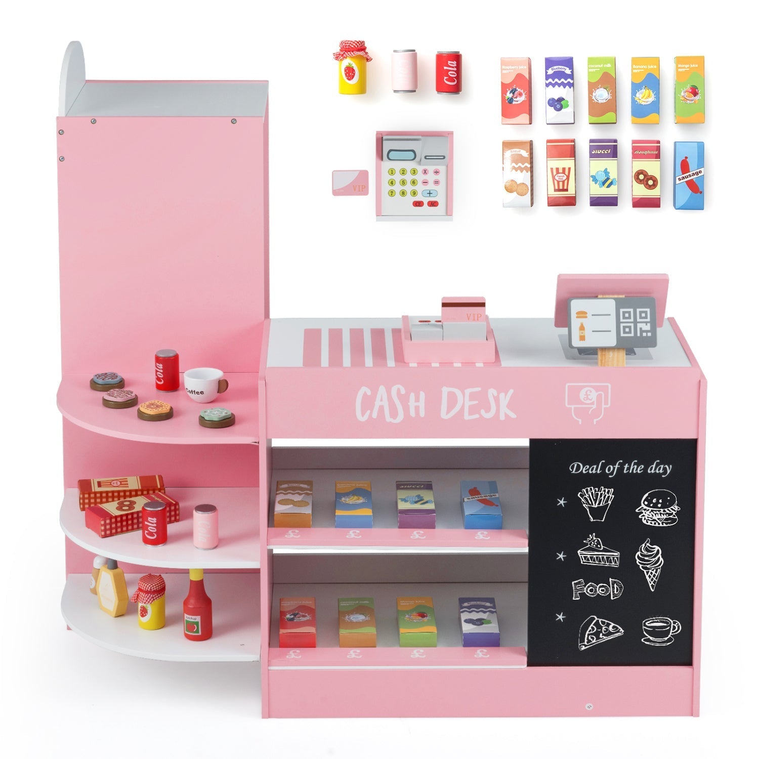 Kids Grocery Store Playset with Cash Register & POS