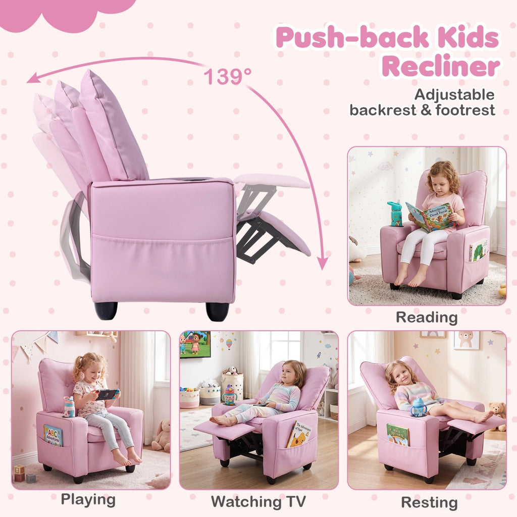 Kids Recliner Chair – Pink or Blue