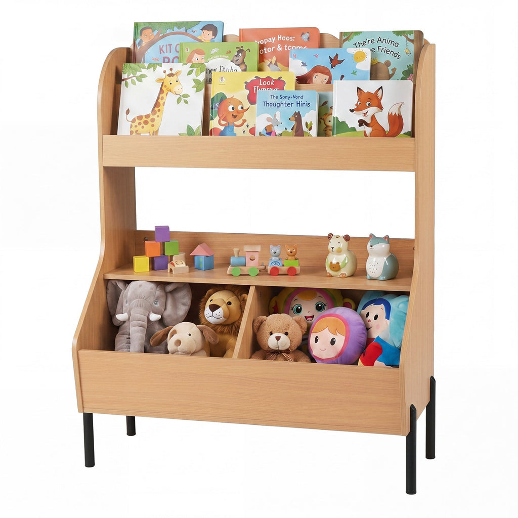 Kids Toy Storage Organizer with Bookshelf and Bins