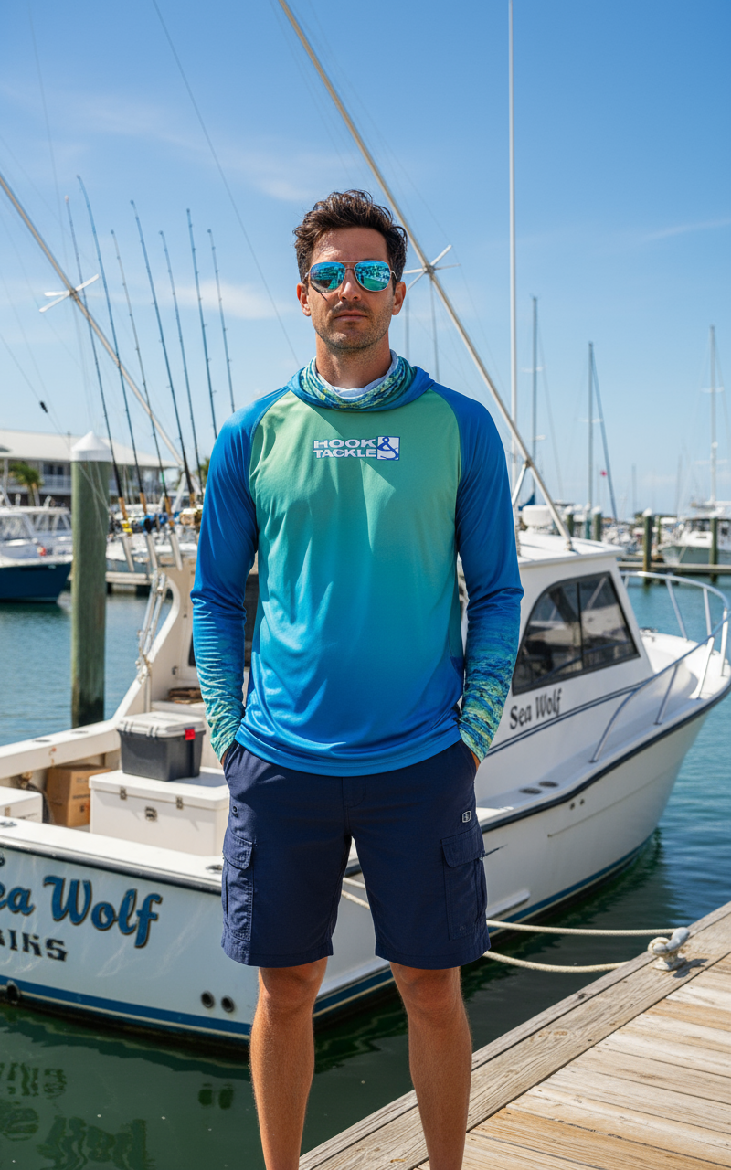 Men’s Mahi Camo UV Fishing Hoodie with Gaiter