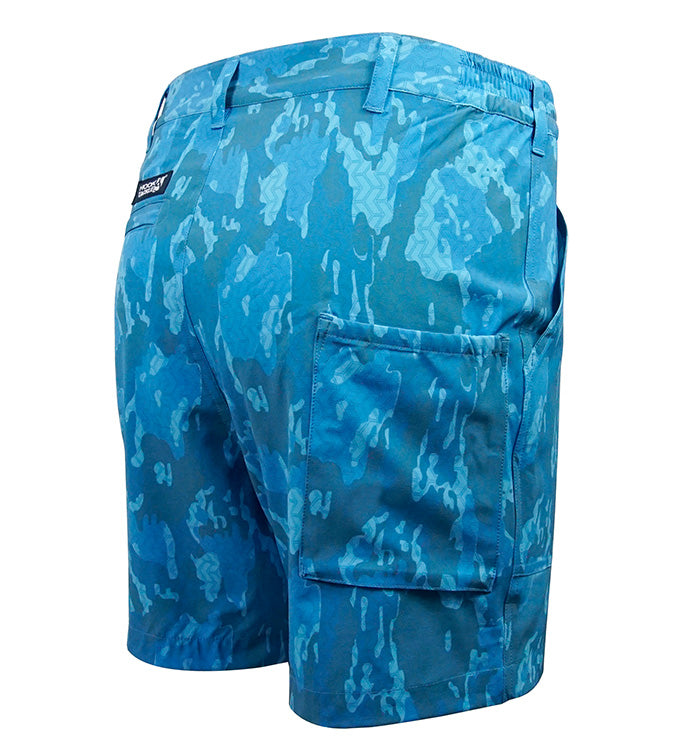 Men’s Geo Camo Beer Can Stretch Fishing Shorts