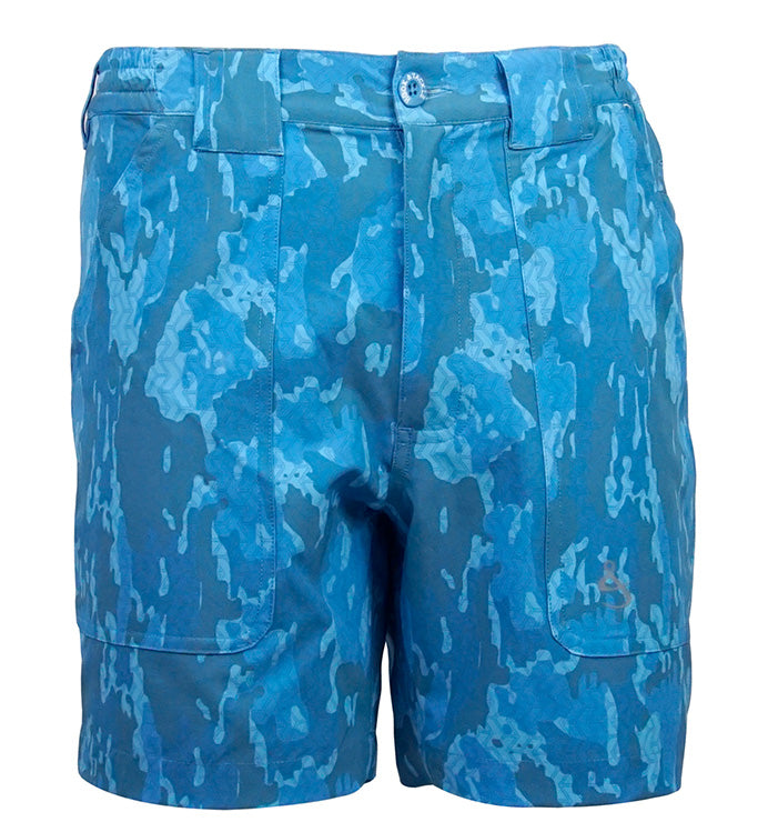 Men’s Geo Camo Beer Can Stretch Fishing Shorts