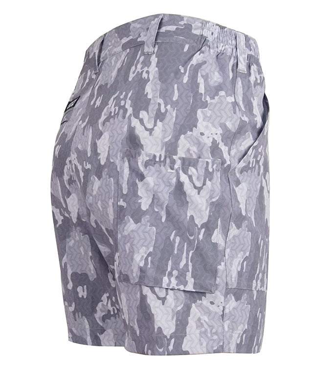Men’s Geo Camo Beer Can Stretch Fishing Shorts