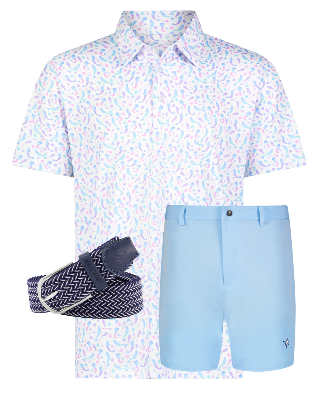 Mermaid Performance Golf Polo – White