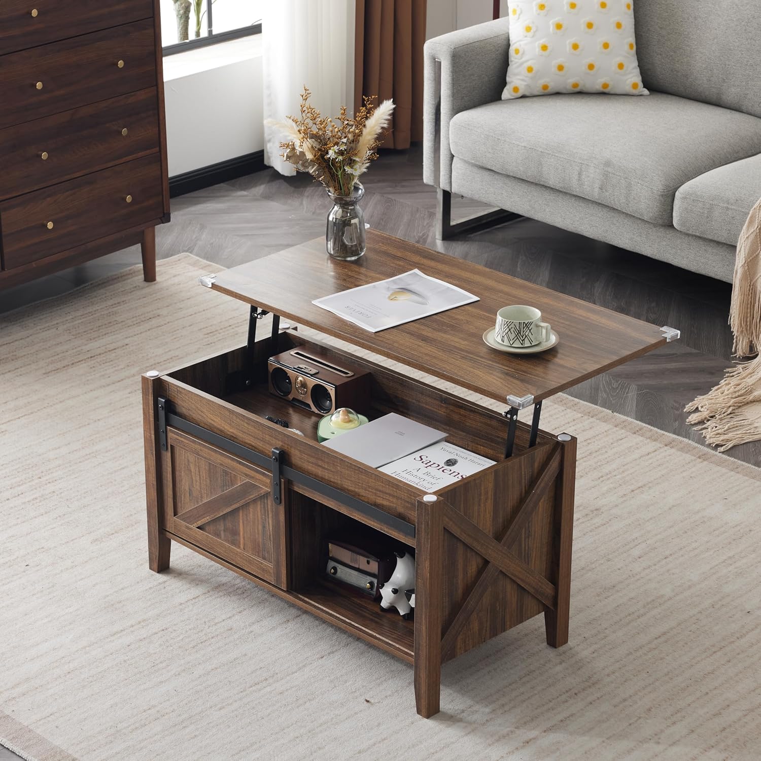 36" Farmhouse Lift-Top Coffee Table