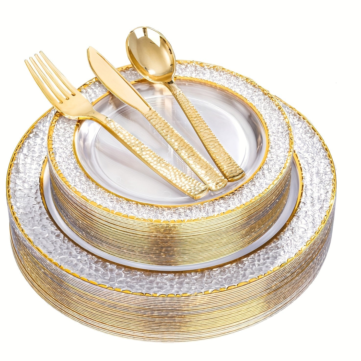 50-Piece Clear Party Dinnerware Set