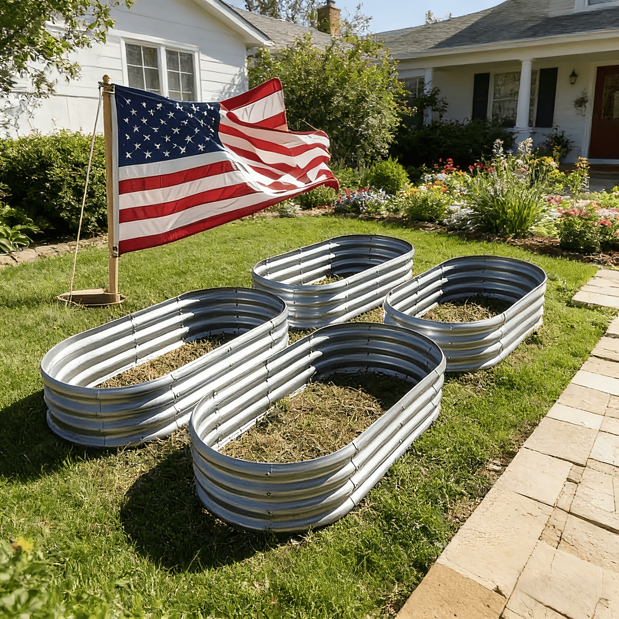 4x2x1FT Galvanized Raised Garden Bed