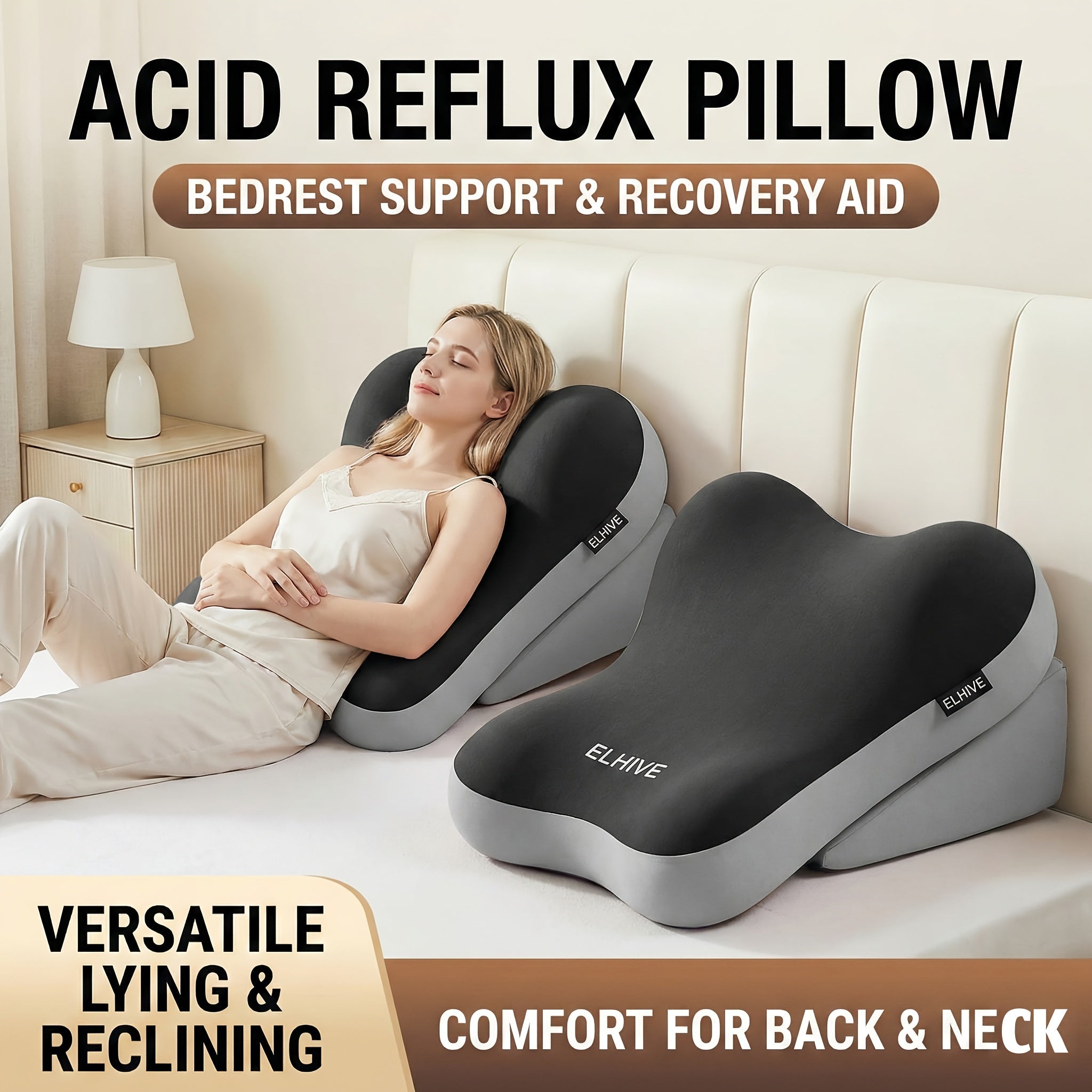 Adjustable Memory Foam Bed Wedge Pillow