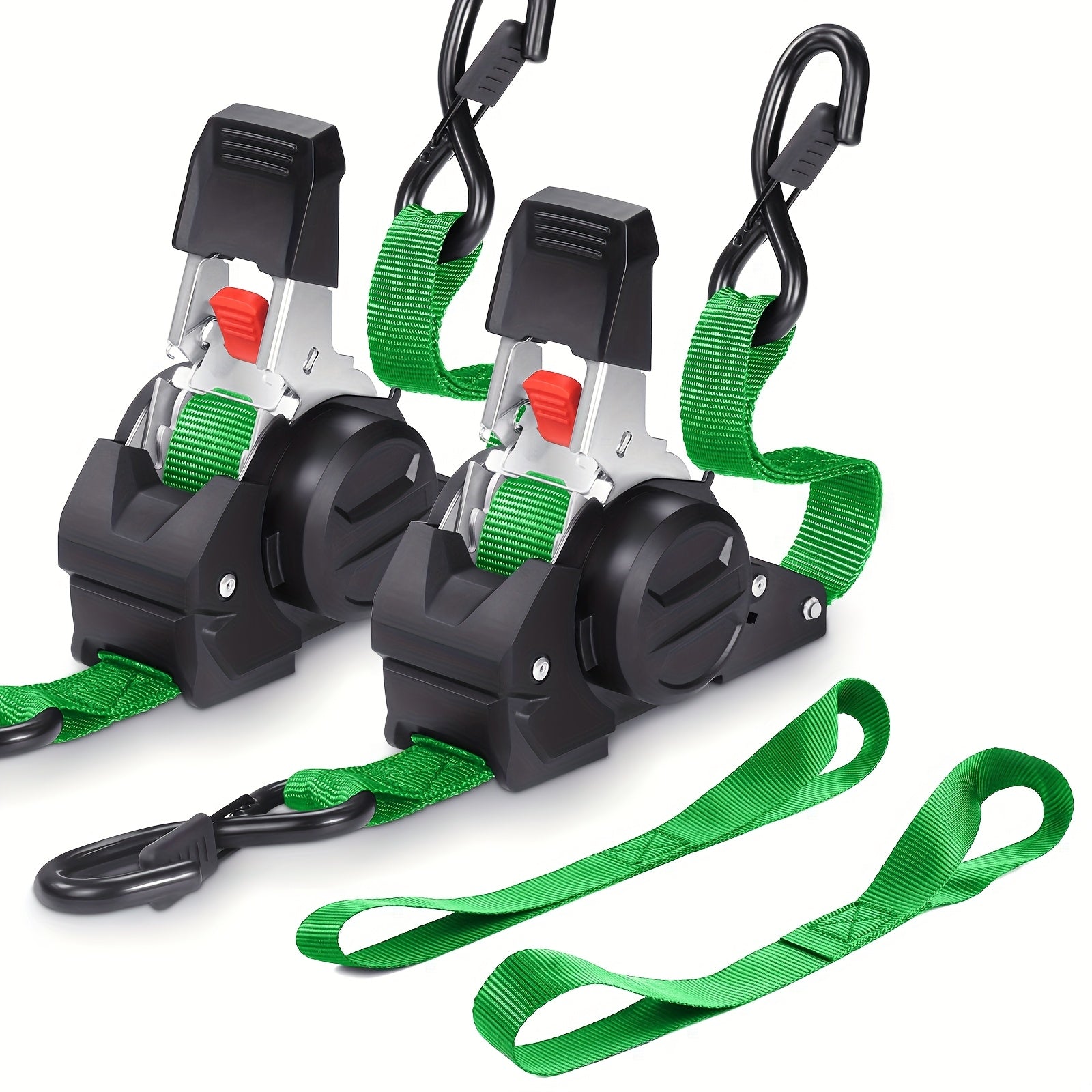 4-Pack Retractable Ratchet Tie-Down Straps