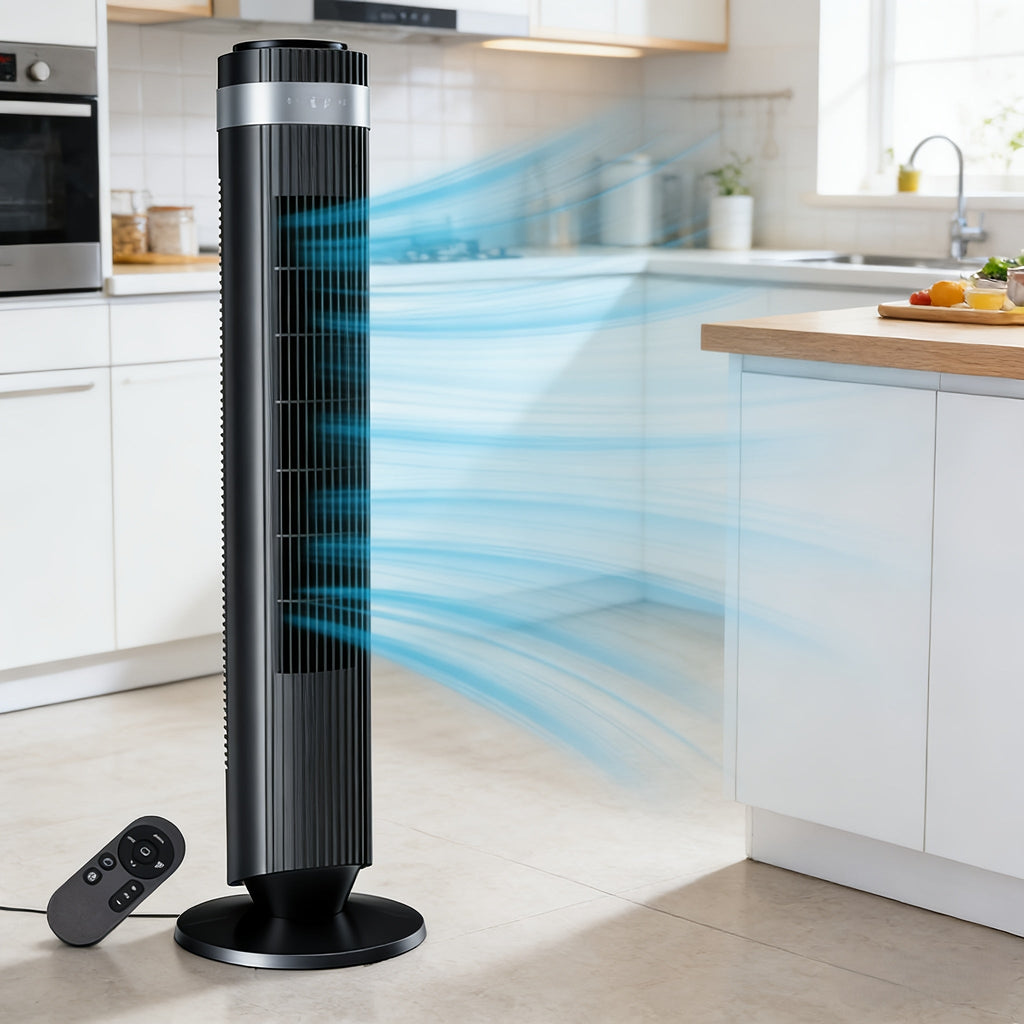 Bladeless Tower Fan with Remote & 12H Timer