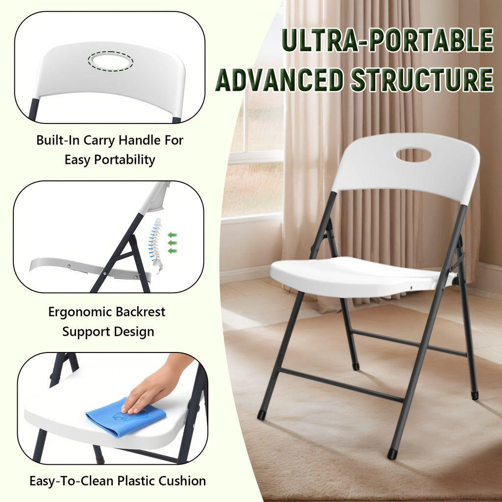 White Folding Chairs – 2/4/6 Pack